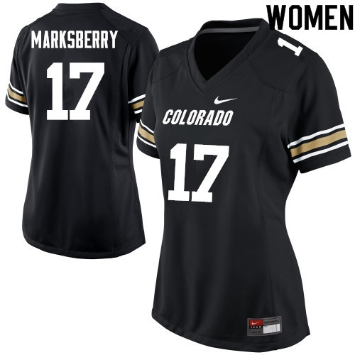 Women #17 Casey Marksberry Colorado Buffaloes College Football Jerseys Sale-Black